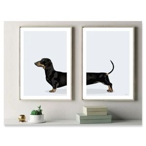 NWT DACHSHUND PRINT SET